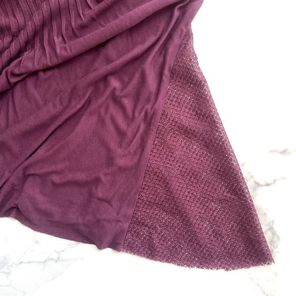 Free People Sleeveless Dress with Folded Pleat Details, Plum, Size M - Picture 9 of 10